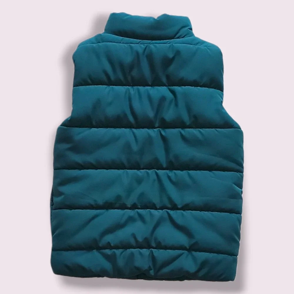 Puma Kids Puffer Vest Size‎ 5 Gree  Full Zip Sleeveless Jacket Kids